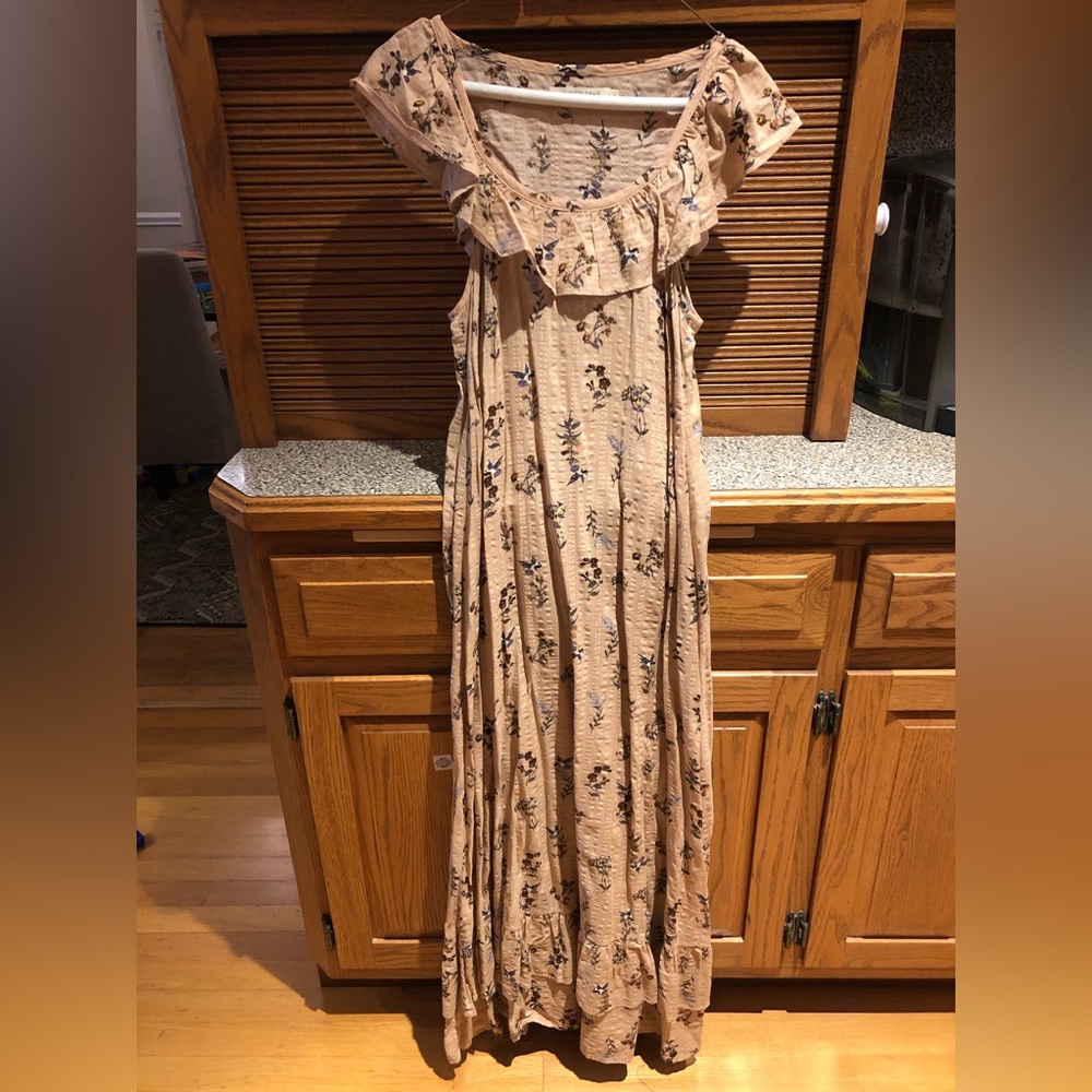 Christy Dawn Floral Tan Maxi Dress